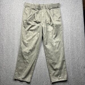 Dockers Pants Mens 38x31 Green Pleated Classic Fit 100% Cotton 404438137